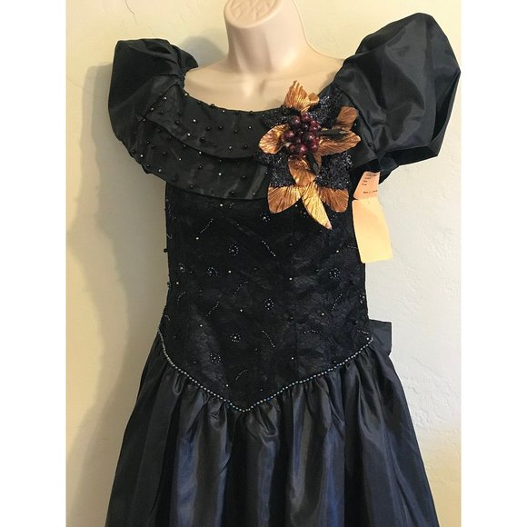Vintage Black Cocktail Dress - Picture 1 of 10